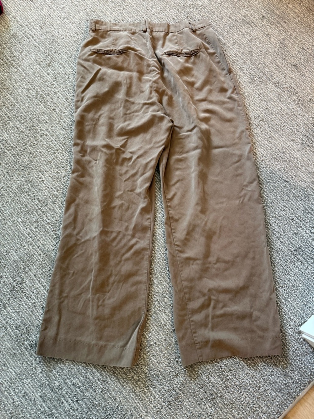 Reformation Brown Pleated Trousers | Wide Leg High Rise | Size 10 - Picture 5 of 5